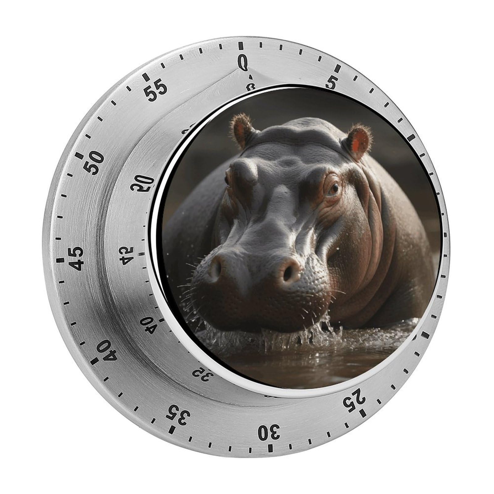 Hippo Timers Adsorbable Stainless Steel Kitchen Timer Loud 60 Minute Visual Timer Portable Manual Countdown Timers Alarm Clock Time Management Tool for Home Work