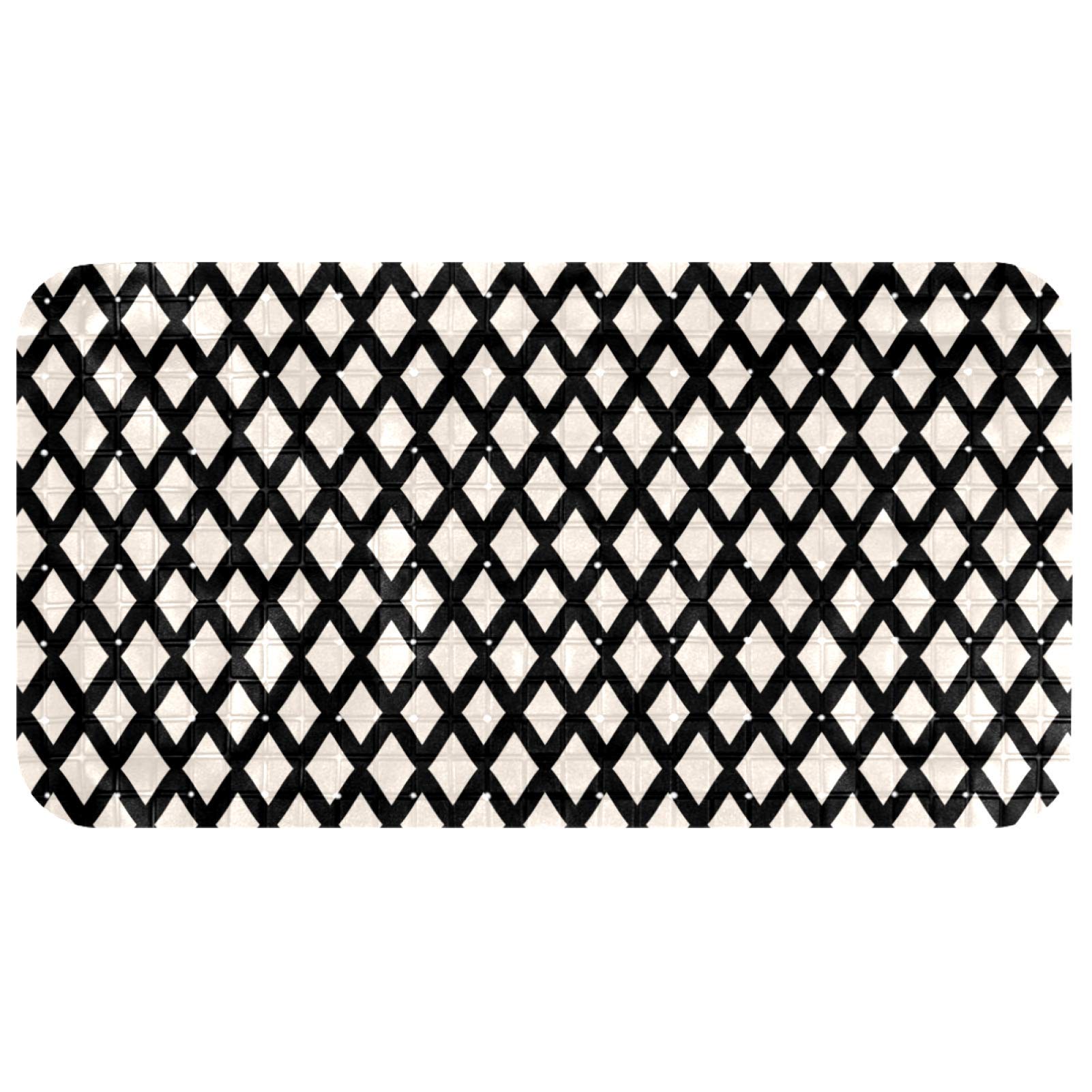 Tapis de bain pour bébé Bennigiry en PVC souple antidérapant design diamants