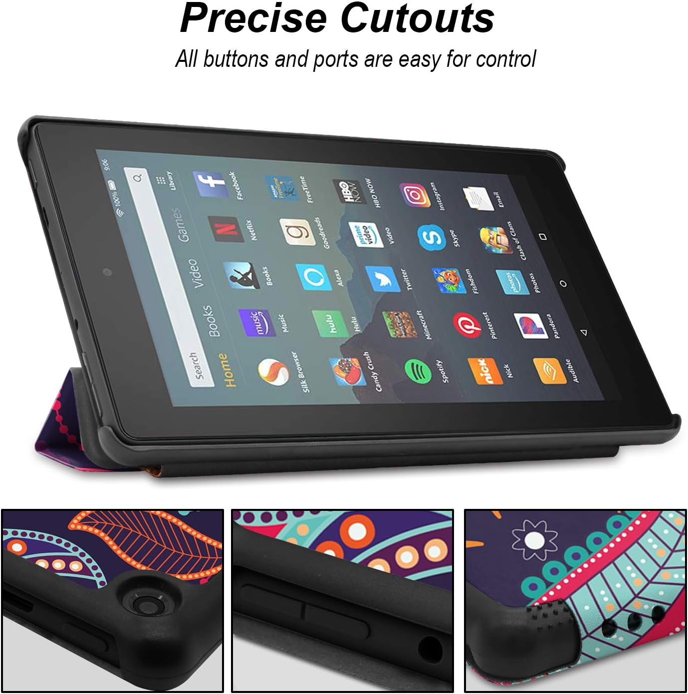 Famavala Shell Case Cover Compatible with All-New Fire 7 Tablet [9th Generation, 2019 Release] (TreeBird)