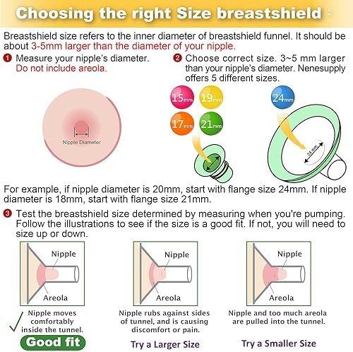 Miniatura 7 de Nenesupply Bridas de 0.945 in compatibles con piezas de extractor de leche Medela, brida de repuesto de 0.945 in para accesorios Medela. Trabaja con