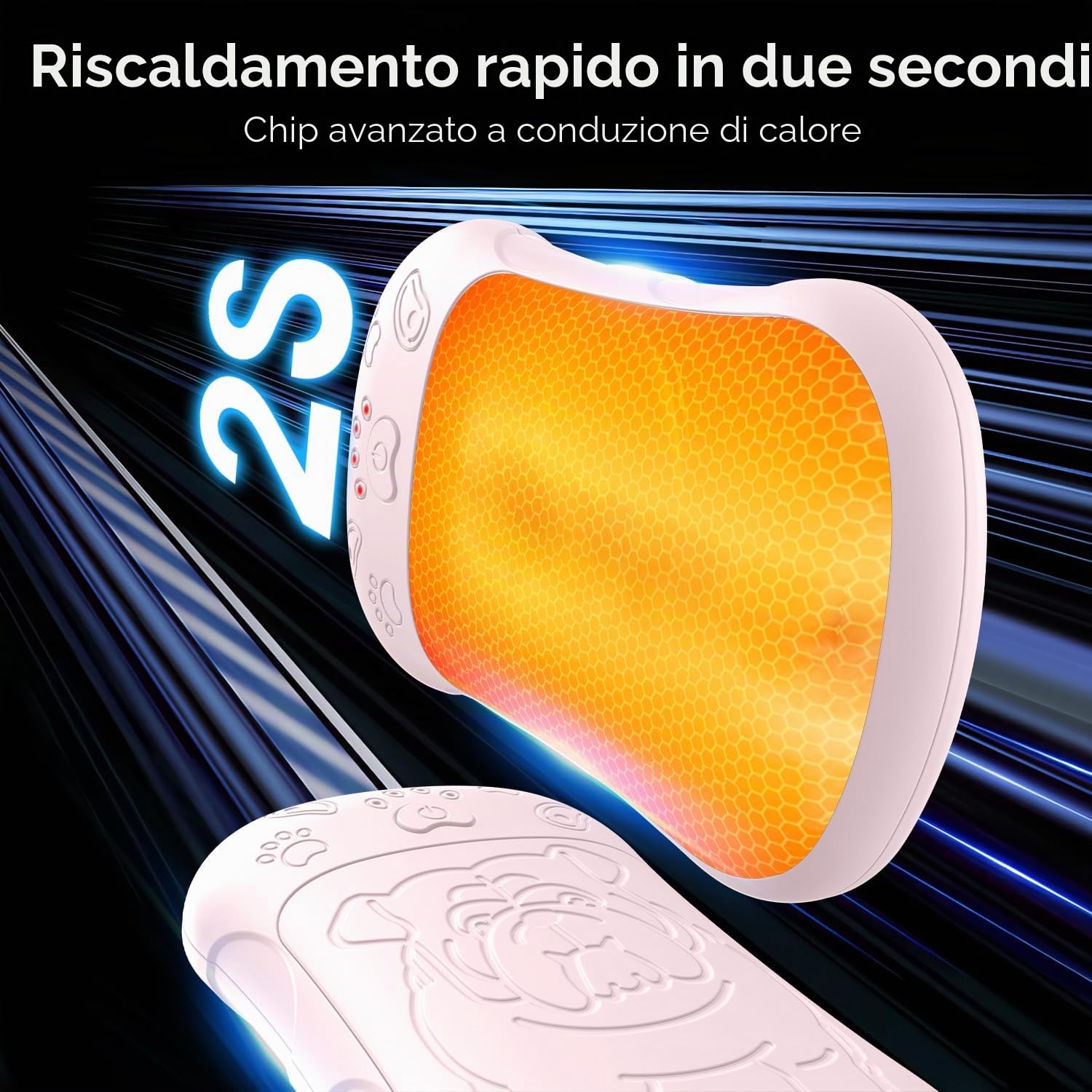 Scaldamani elettrici, set da 2 pezzi, batteria da 6000 mAh, scaldamani elettrici, riutilizzabili, ricaricabili, ideali per sport all'aria aperta, caccia, golf, campeggio, regalo caldo per donne,