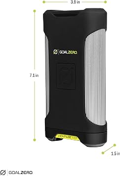 Goal Zero Venture Jump 800 Amp Jump Starter, Car Battery Booster Pack, Portable Power Bank, 2 USB Outputs, IP67 Rating, 45 Lumen Flashlight