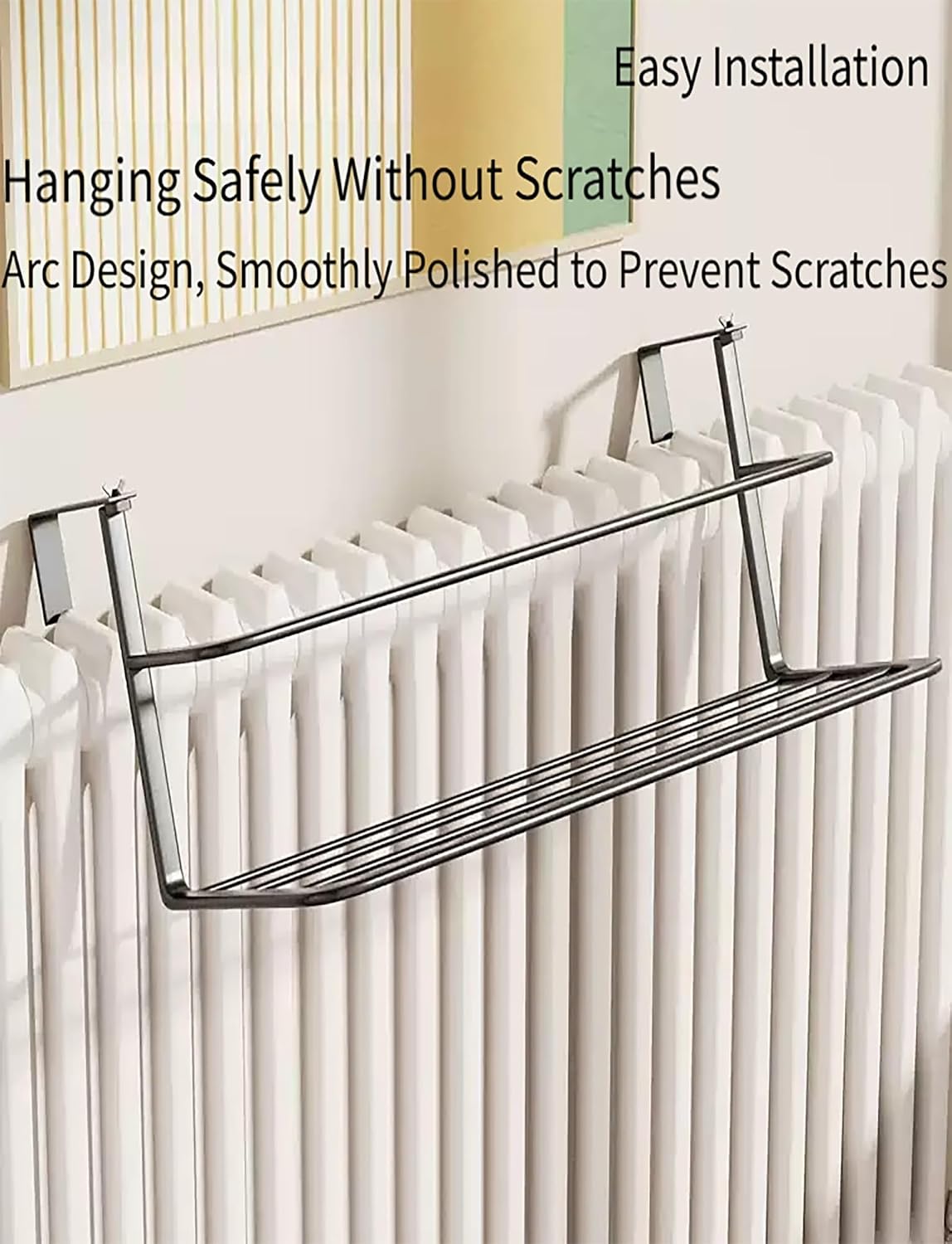 Adjustable Radiator Clothes Drying Rack Double Layer for Towels & Underwear Spaceving Design for Railings & Windows Natural Finish 40cm/15.7in