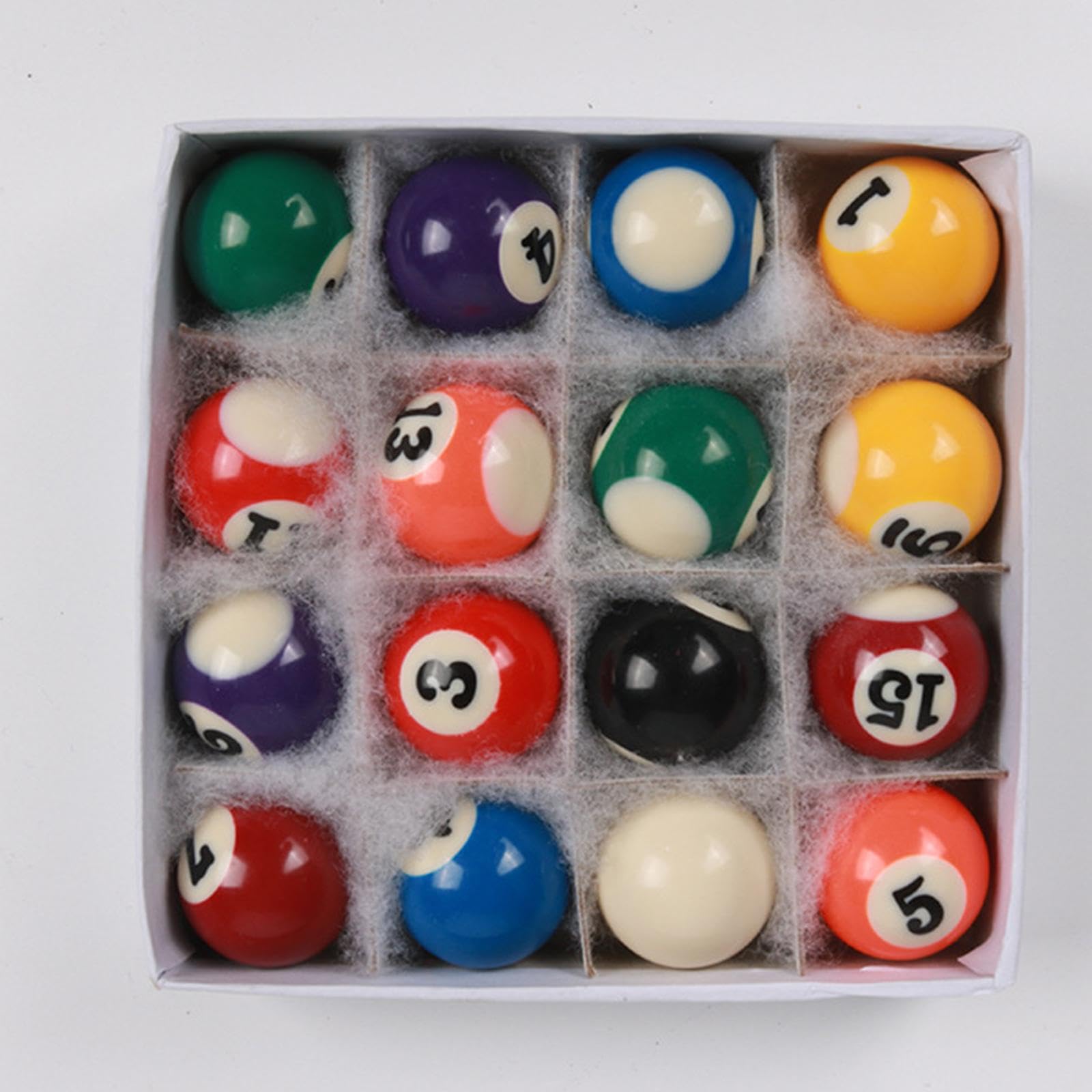 Mini Juego de Bolas de Billar 15 Bolas Numeradas 1 Bola Blanca Compacto Ligero