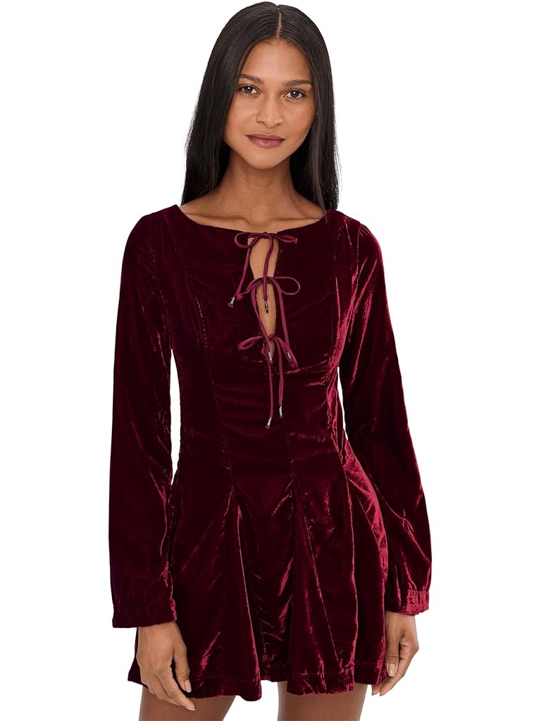Burgundy Free People Linney Velvet Mini