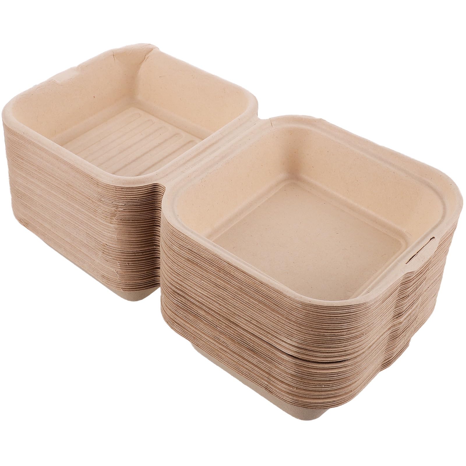 Cajas desechables para hamburguesas de pulpa de papel sándwiches take away 50 uds