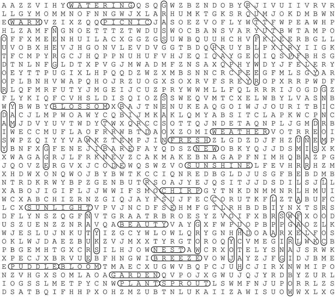 Spring Word Find, Giant Crossword Poster Puzzle, Large Gathering Activity, Minimalist Wall Decor, Multiple Sizes (36 x 48 inches)