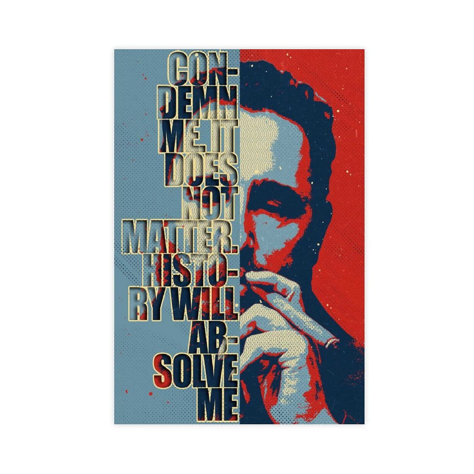 Lkjhlk Unframe-Style1 Fidel Castro Posters Motivational Quotes 6 Canvas Wall Art Decor Paintings For Living Room Home Decoration Unframe 12×18Inch(30×45Cm)