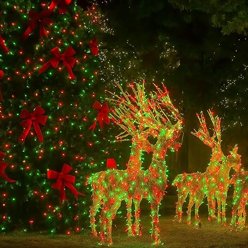 Miniatura 6 de Paquete de 4 luces solares de Navidad de 180 pies para exteriores, impermeables, súper brillantes, 320 luces LED solares con 8 modos de iluminación,