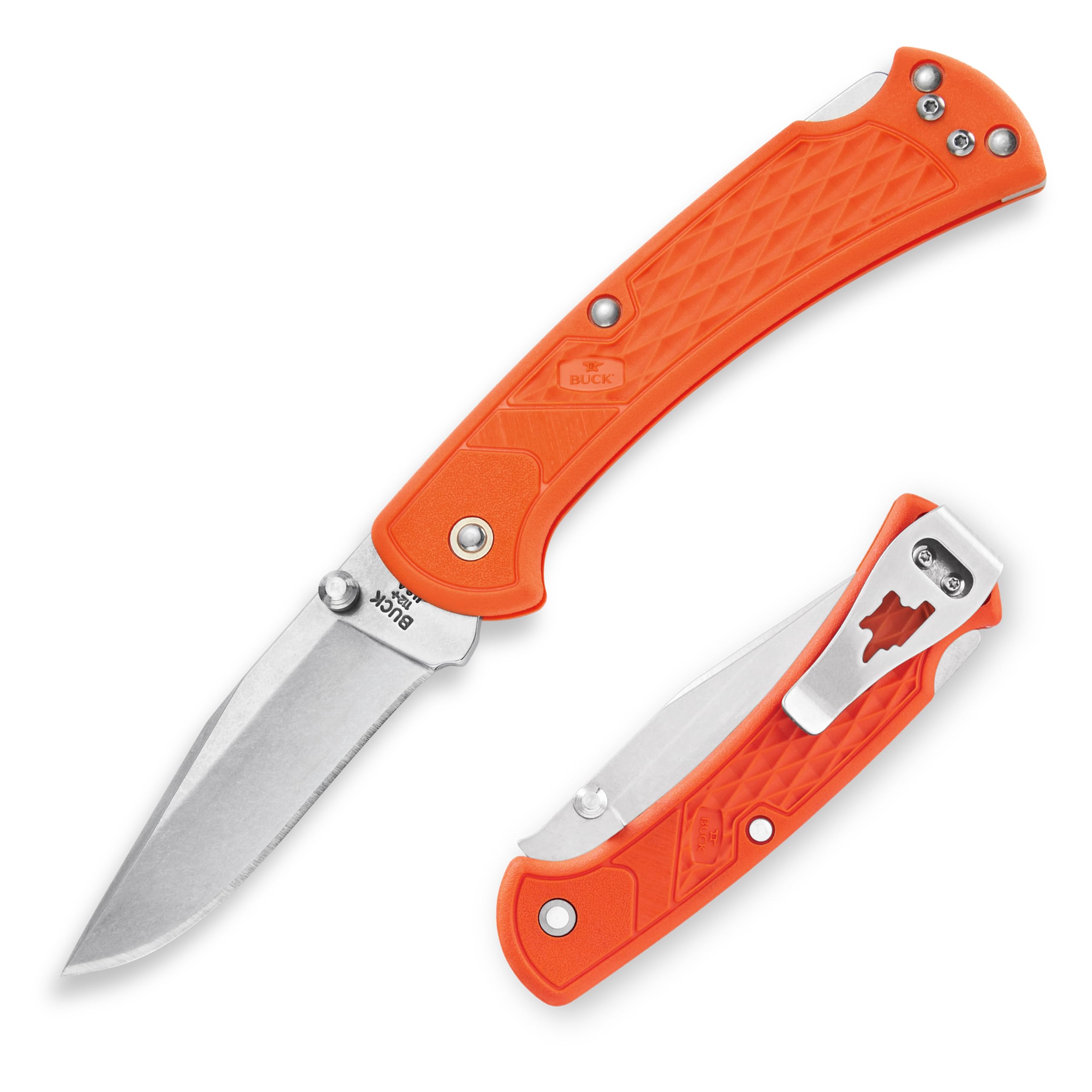 Buck Knives 112 Slim Select EDC Pocket Knife, Blaze Orange, 2.5 oz
