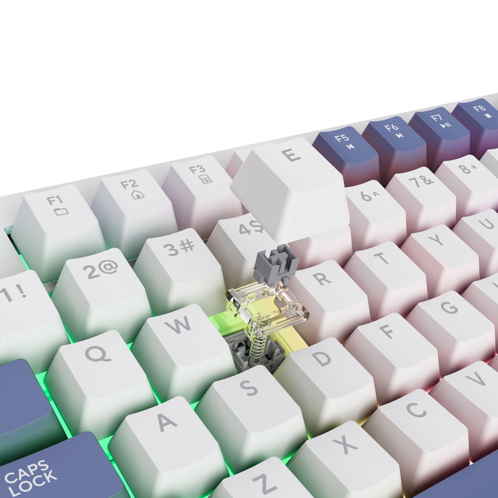 GXTrust 872 Xyra Gasket TKL Mechanische Tastatur QWERTZ Layout, Hot-Swap Creamy Gaming Tastatur 80%, USB Kabel, RGB Beleuchtung Programmierbar, 5-pin Leobog Linear 60M Schaltern für Gamer, Weiß