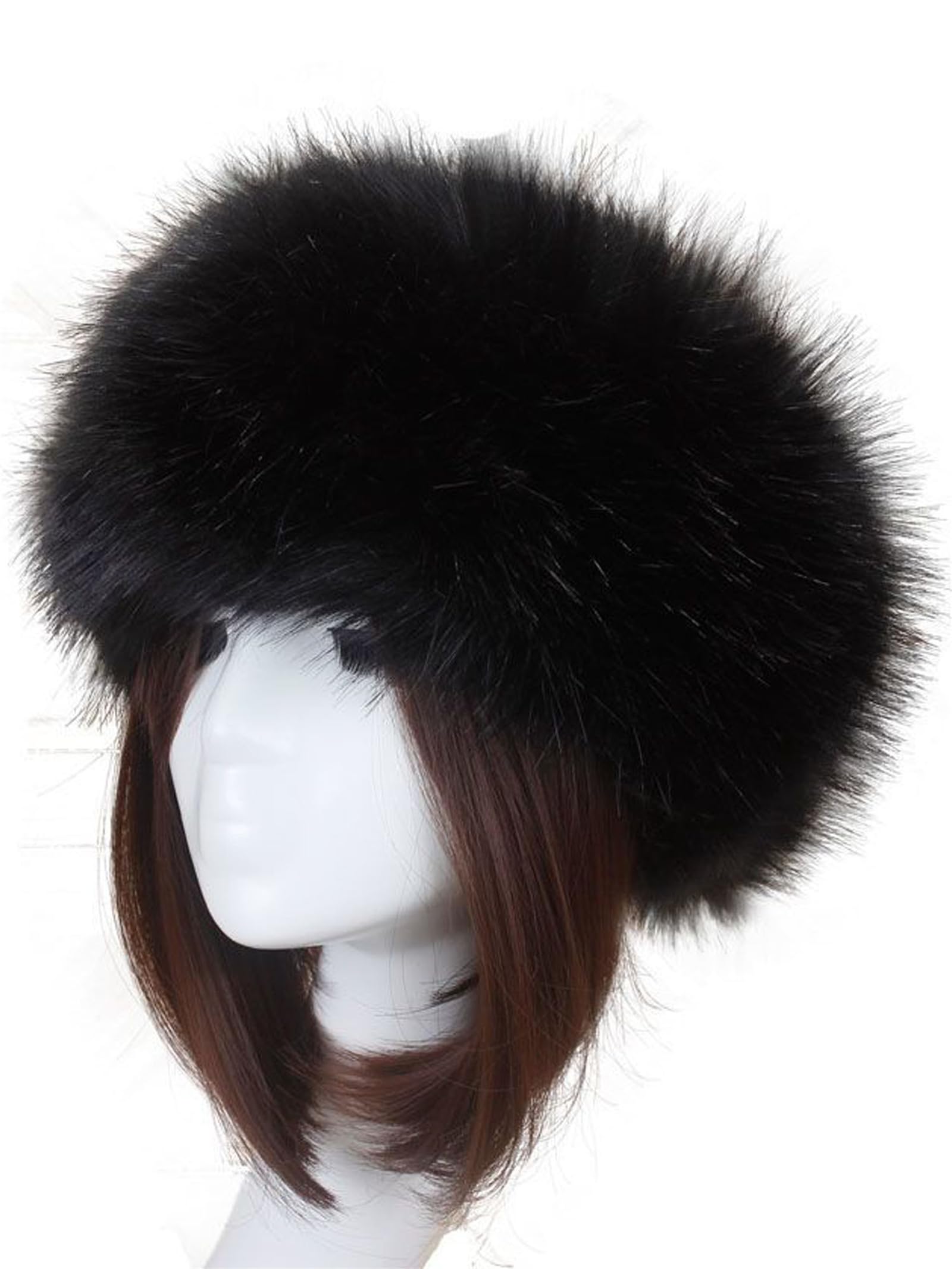 Gorro de piel sintética para mujer, estilo cosaco ruso, gorro de invierno