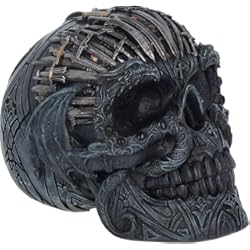 Casco De Calavera Nemesis Now Figura de Calavera de Espada de 18.5 cm, Resina, Color Negro