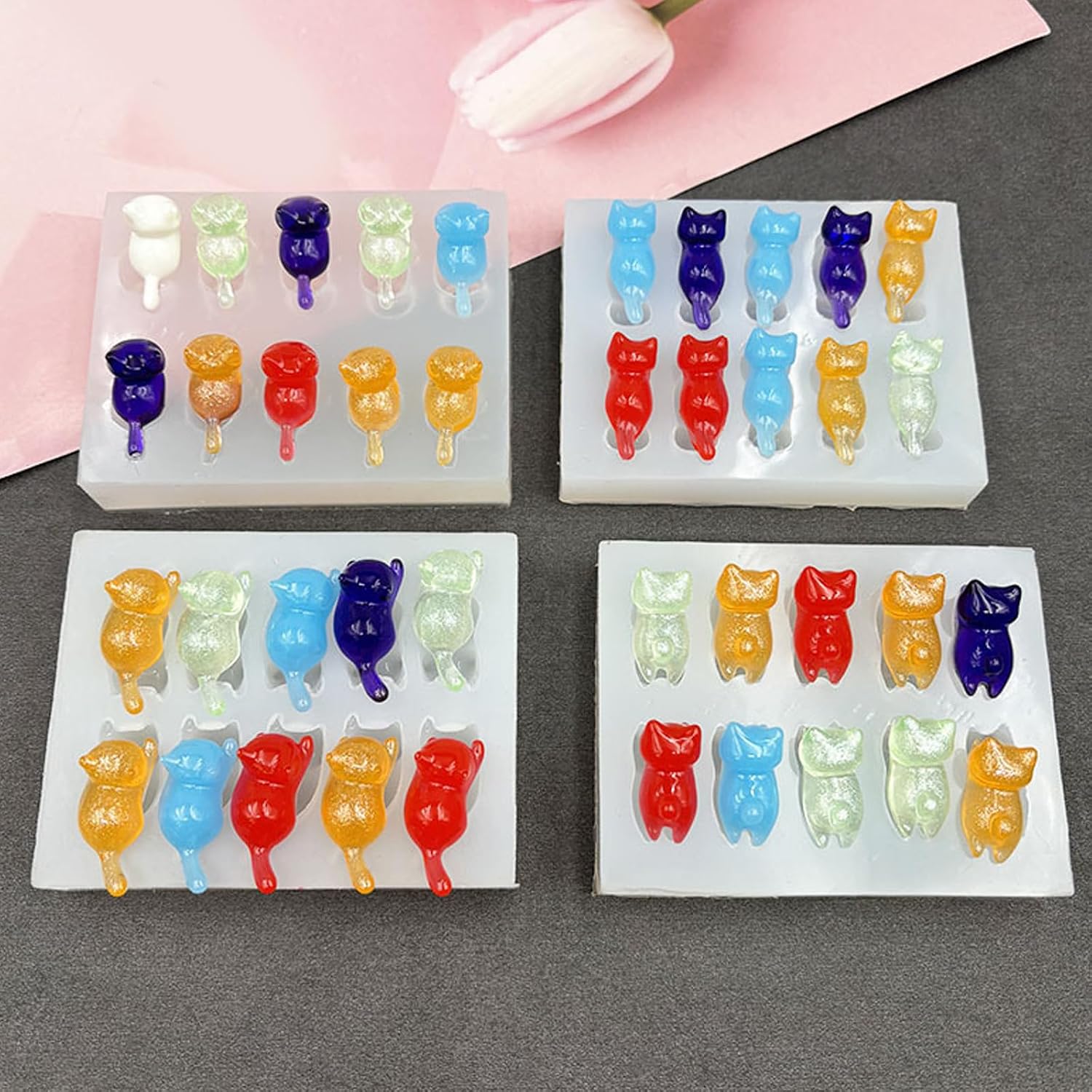 3D Lying Cat Silicone Mold, Cute Kitten Resin Epoxy Casting Mold, Flexible Animal Shape for Handmade Soap Making Plaster Polymer Clay, DIY Craft Desktop Decor Accessories (Lying Flat)
