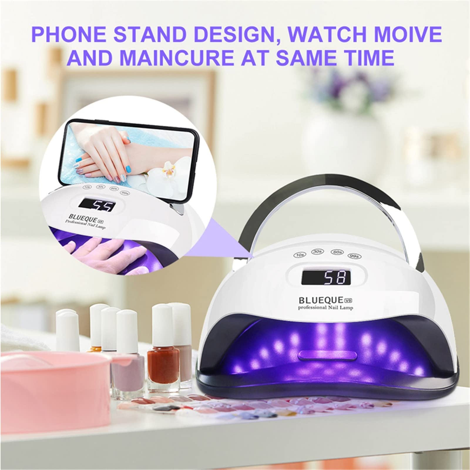 ZYC Lampada per essiccatore a Gel per Unghie 36 LED Lampada UV Sensore Automatico a infrarossi a infrarossi rapido Secco 168 w Lampada per Unghie Professionale Lampada Manicure Professionale
