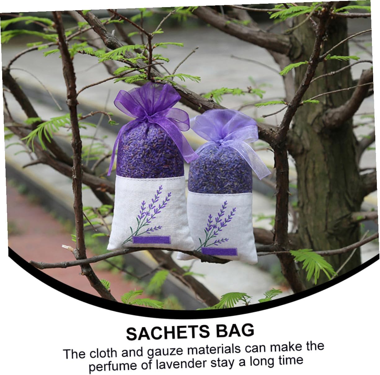Lavender Scented Sachet Bags Portable Deep Purple Fabric Sachets 15pcs for Closet and Home Fragrance