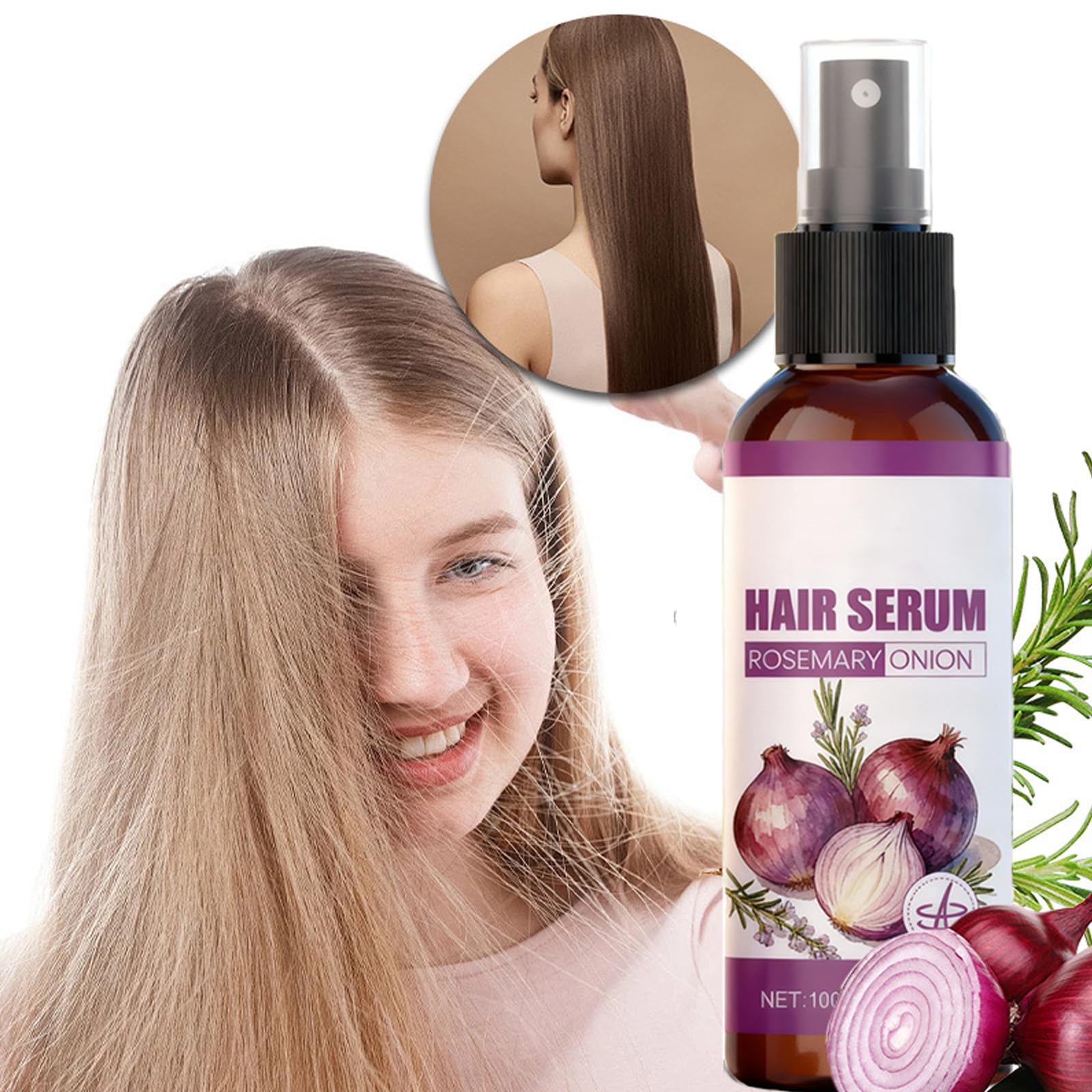 Rosemary Onion Hair Serum, Red Onion Oil Spray For Hair Growth