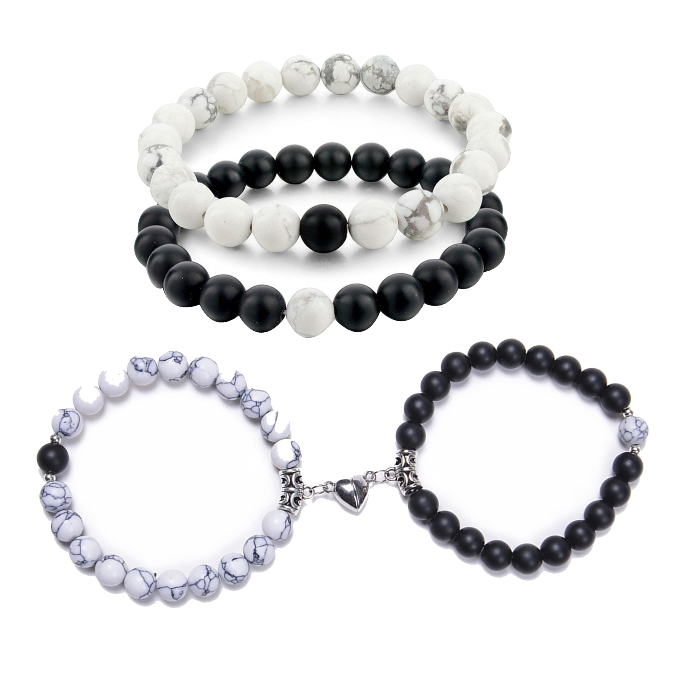 Fashion Frill Couple Bracelet For Women Men Beads Magnetic Couple Bracelets For Women Men Boys Girls Friendship Band Wrist wear Bracelet Set Combo Pack of 2 (B0CJVCTCBN) Amazon Price History, Amazon Price Tracker
