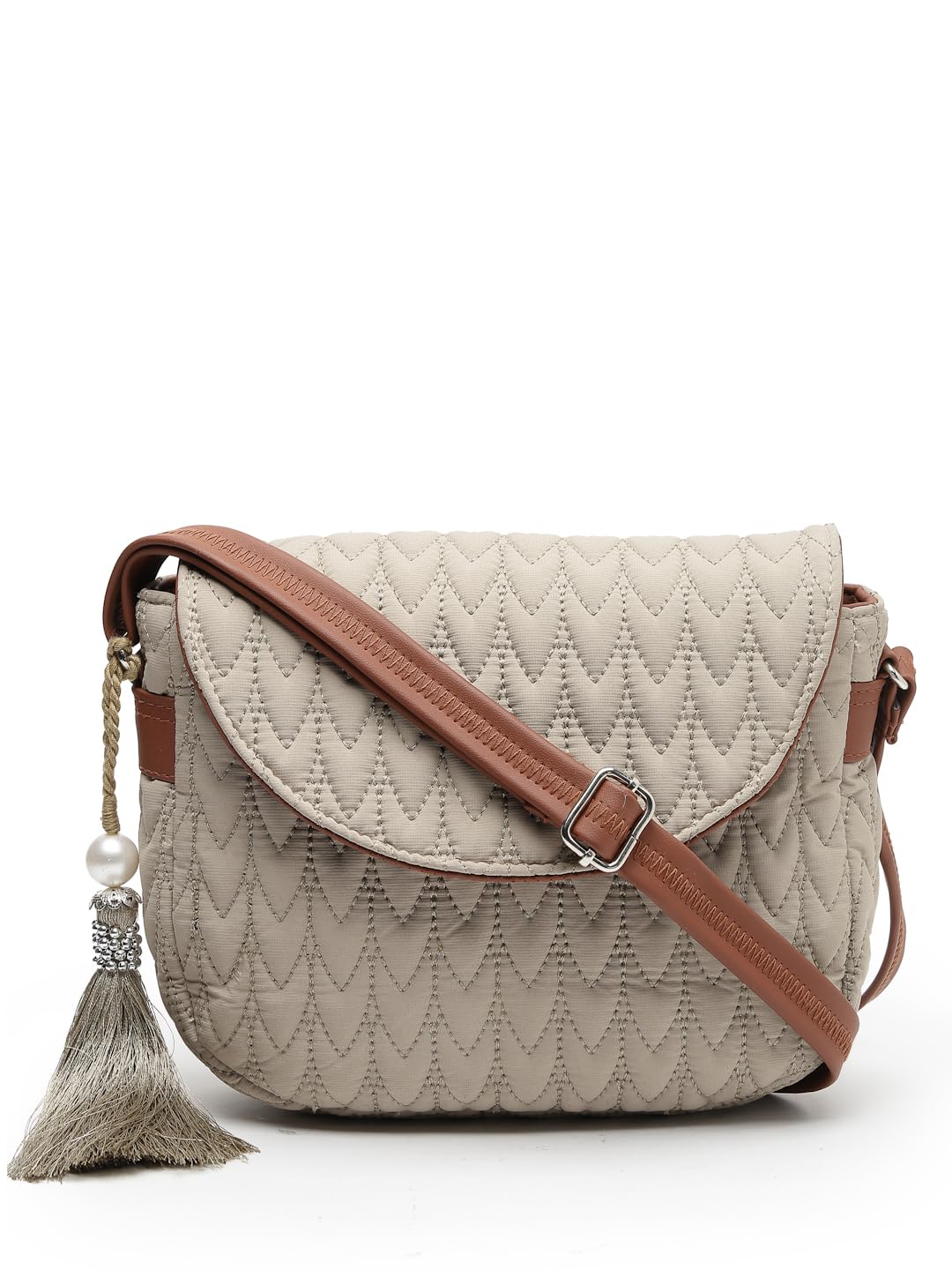 Anekant Uno Chevron Quilted Polyester Sling Bag for Women & Girls | Crossbody Women’s Sling | Stylish lightweight shoulder bag for daily and travel use