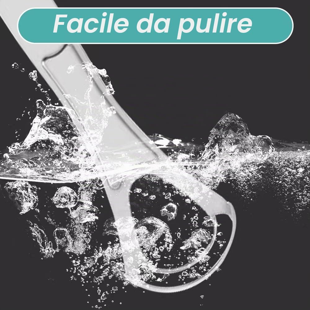 Pulisci Lingua, Pulisci Lingua in Acciaio Inox, Doppio Livello Pulitori di Lingua, Detergente per Lingua, Raschia Lingua in Acciaio Inox, Alito Fresco, Riutilizzabile