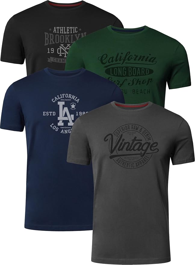 Time Herren T-Shirt 4er Set