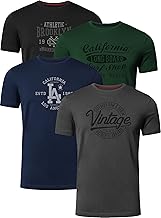 FULL TIME SPORTS Herren Baumwolle T-Shirt 4er Set Pack PRINT-001