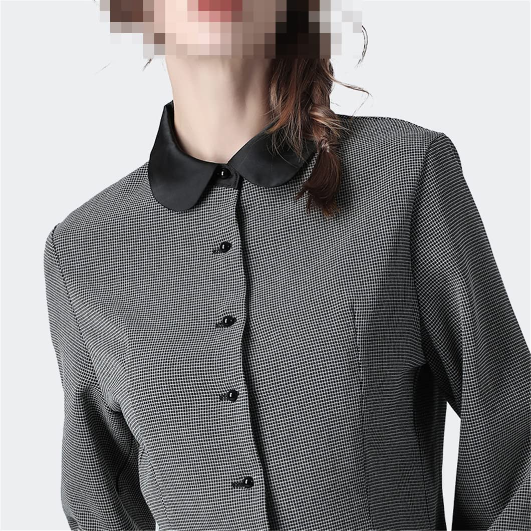 Disimlarl Vintage damska koszula z klapą kołnierza tunika topy elegancka smukła damska bluzka do pracy, Szary, XXL