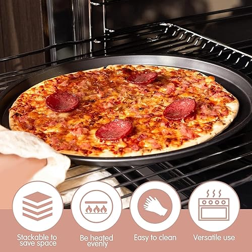 Miniatura 4 de PINVNBY Juego de 5 moldes para hornear, antiadherentes con bandeja para hornear, molde para magdalenas, molde redondo para pasteles, bandeja para