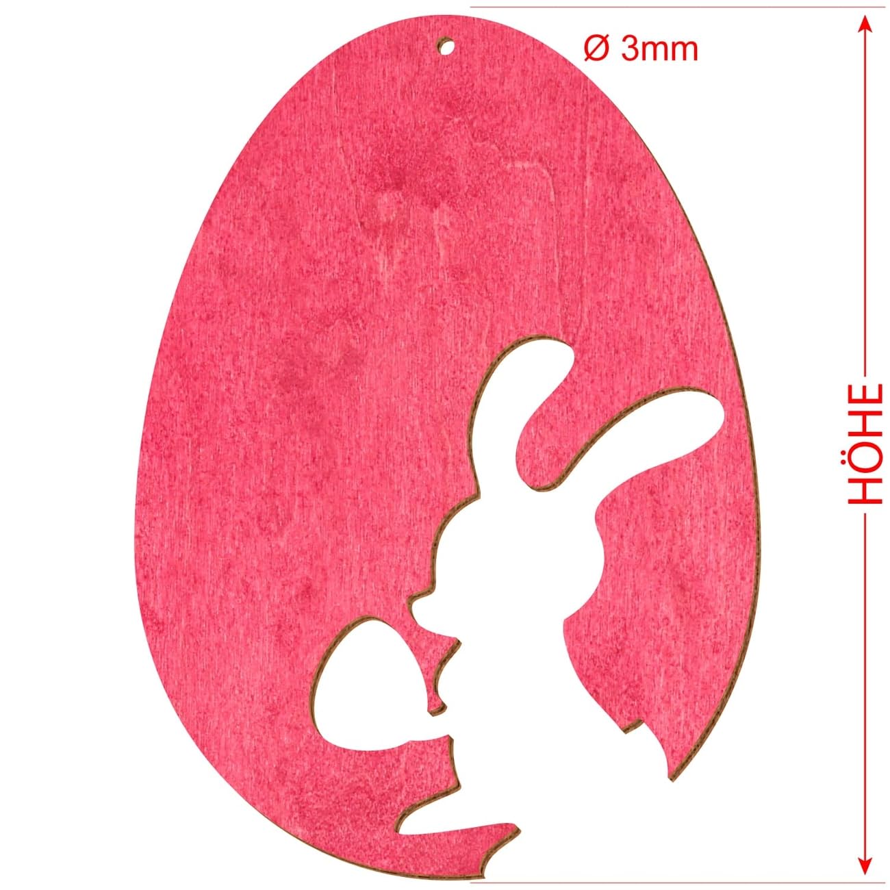 Motivo uova di Pasqua in legno V2, rosa scuro, decorazione per Pasqua, motivo uova di Pasqua, motivo 6, altezza (dimensione): 44 cm di altezza