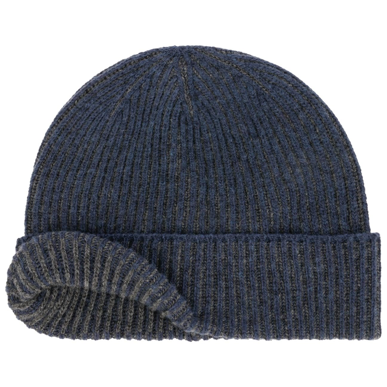 CAPPELLISHOP Twotone Wool Berretto con Risvolto Beanie Screziato Prodotto in Italia Uomo Autunno Inverno