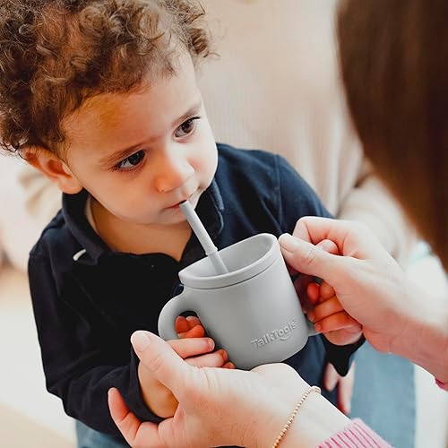 Miniatura 6 de TalkTools ITSY - Taza de entrenamiento de silicona para bebé, mini taza con popote para bebé, antifugas, a prueba de derrames y sin BPA, con