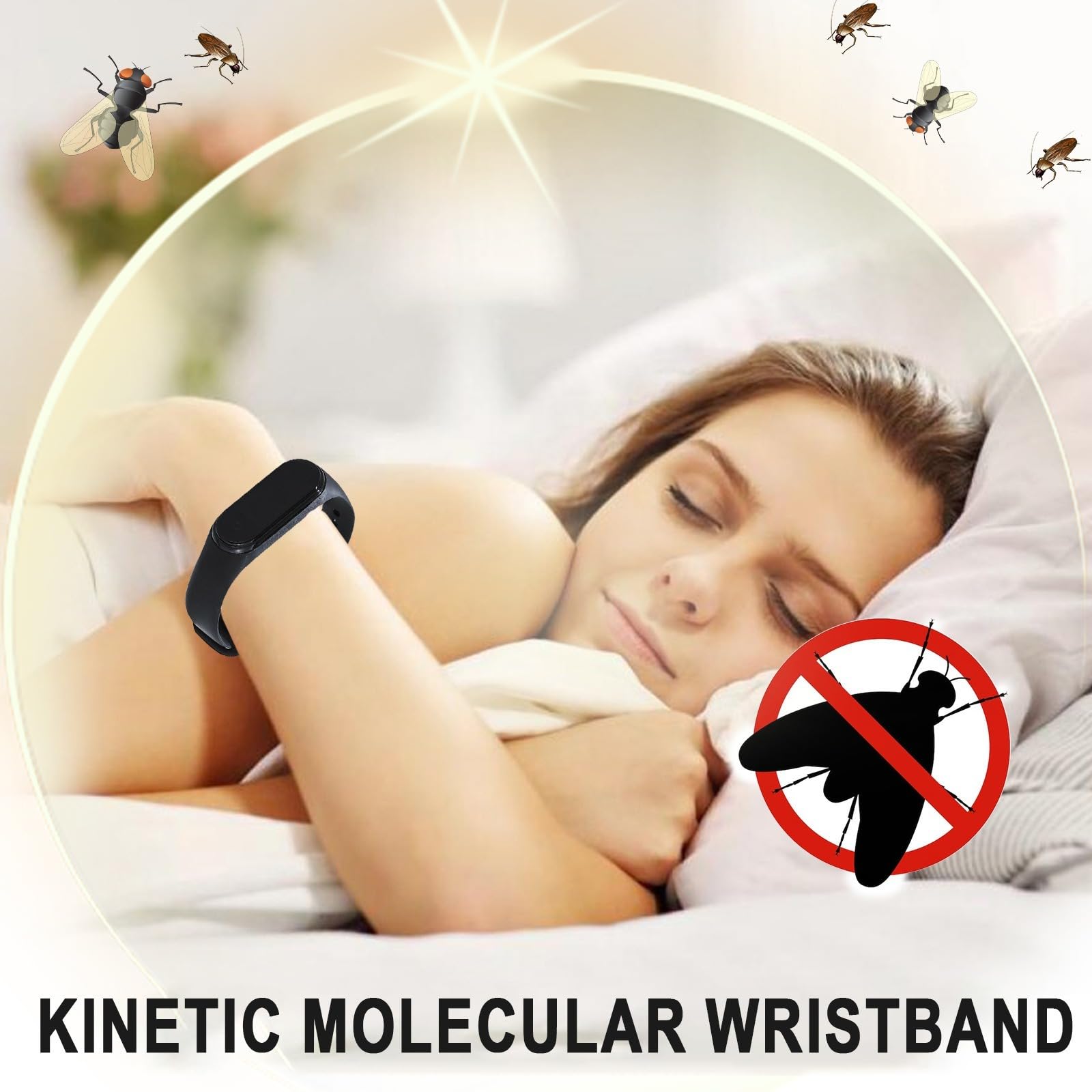 Ultrasonique Bracelets Anti-moustiques，Bandes Répulsif Ultrasons Bracelet Anti Insectes ，Sans Produit Chimique Montre Electronique pour Enfants Adultes Camping l'escalade randonnée (Noir)