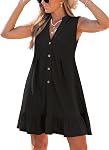 CUPSHE Women Swimsuit Coverup 100% Cotton Ruffle Hem Beach Cover Up Dresses