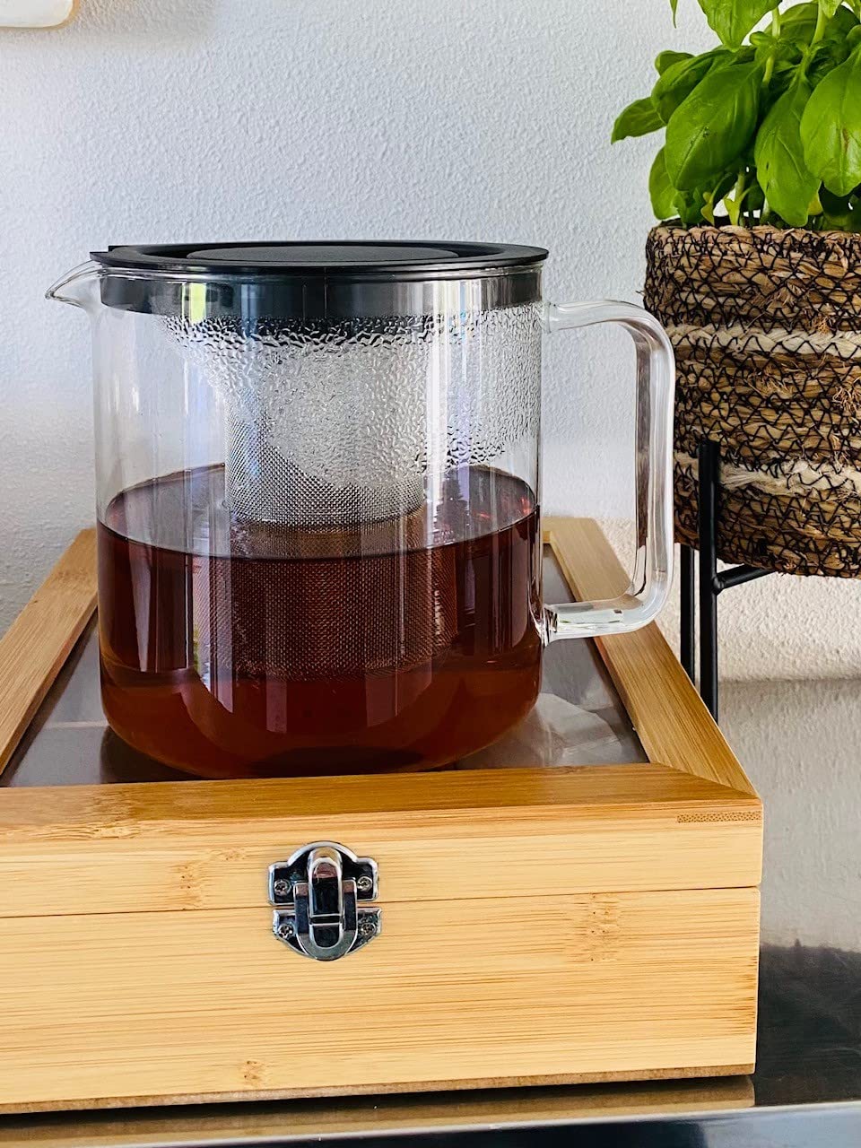 Bredemeijer Teekanne Emma 1,3L mit Edelstahlfilter Transparant