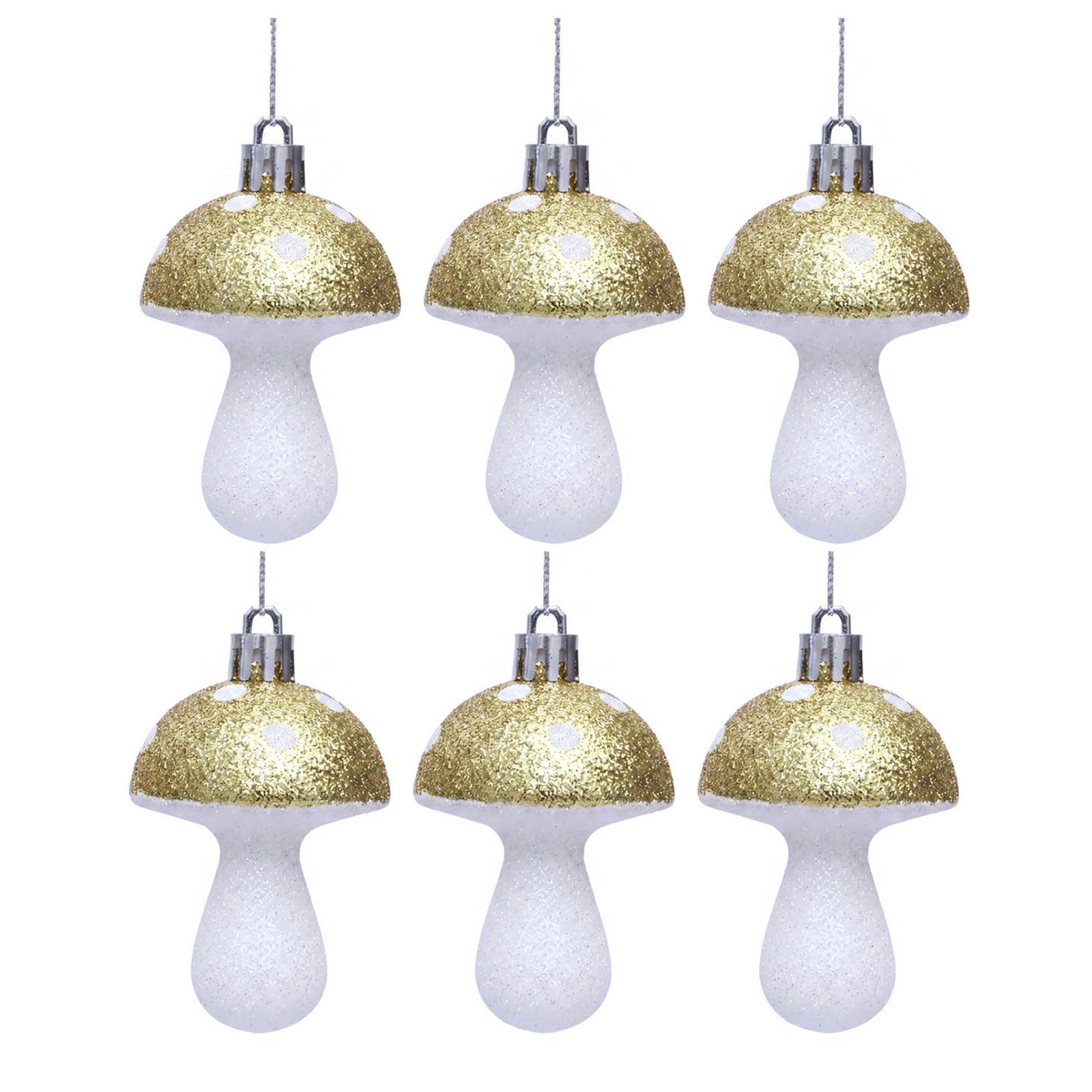 Oxxggkao Christmas Mushroom Ornament with Dynamic Metallic Design Ideal for Tree Decorations and Festive Home Decor Plastomer Christmas Ornaments