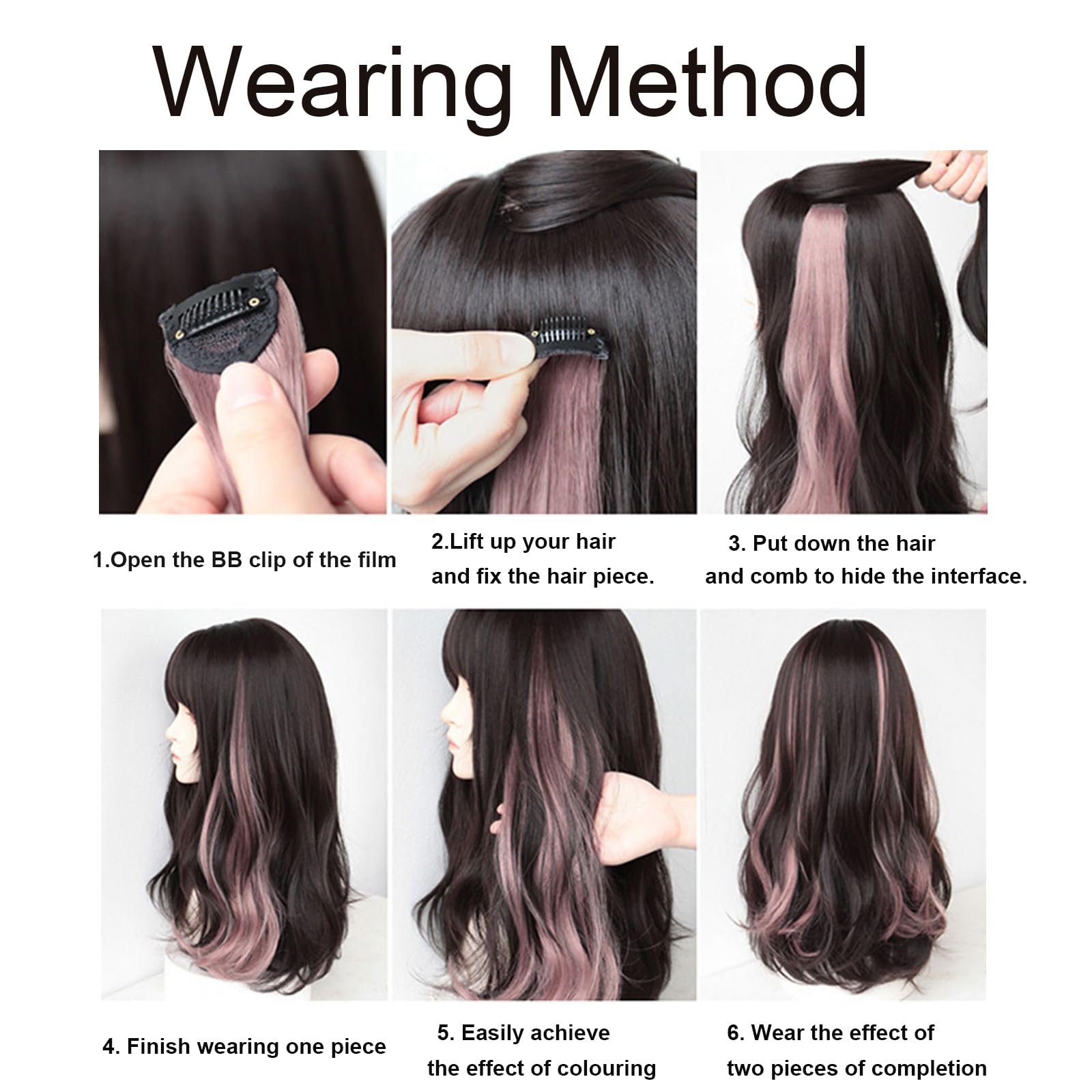 Hair Extensions Clip in Hairpieces Straight Long Heat Resistant Synthetic Hair Accessories for Girls Women Party Decor 0112 - Image 4