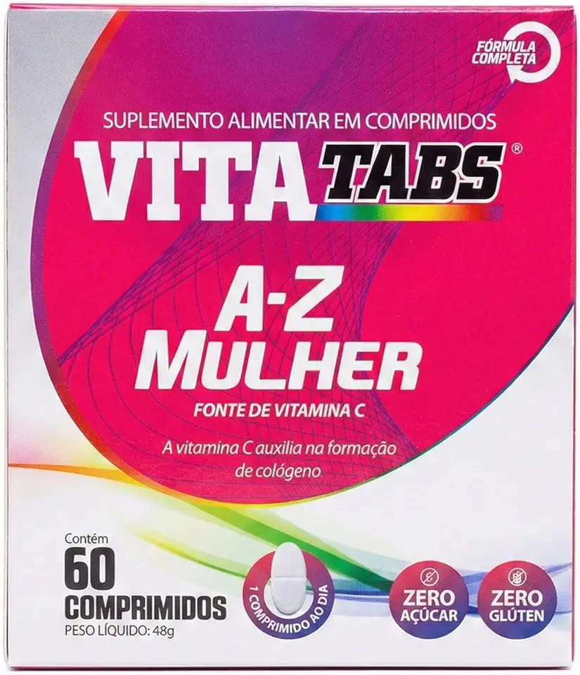 Vitatabs A-Z Mulher 60 Comprimidos Suplemento Multivitamínico Feminino Com Vitaminas E Minerais Uso Diário