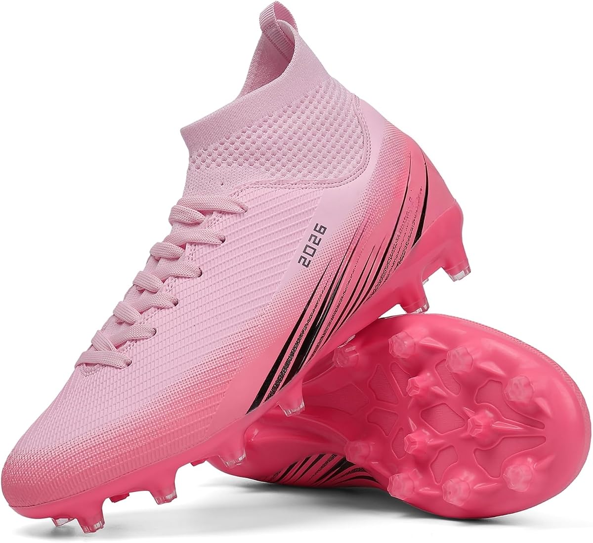 Zapatos de fútbol para hombre y mujer, zapatos de fútbol para césped, tacos de fútbol para interiores, tobillo alto TF AG FG, botas de fútbol, zapatillas de entrenamiento anchas