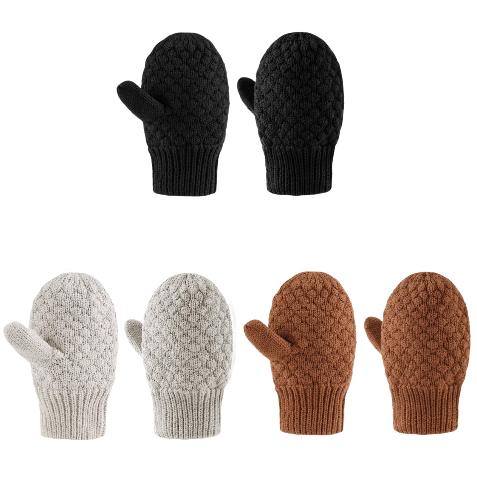 Baby Knit Mittens Toddler Boys Girls Gloves Winter Infant Newborn No Scratch Mitten 0-3 Years