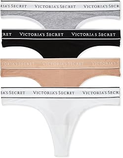 Women's Cotton Logo Thong Underwear, Panties for Women, Multi Pack (XS-XXL)
