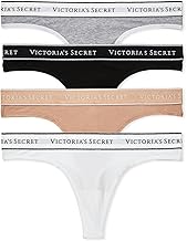 Victoria's Secret Women's Cotton Logo Thong Underwear, Panties for Women, Multi Pack (XS-XXL)