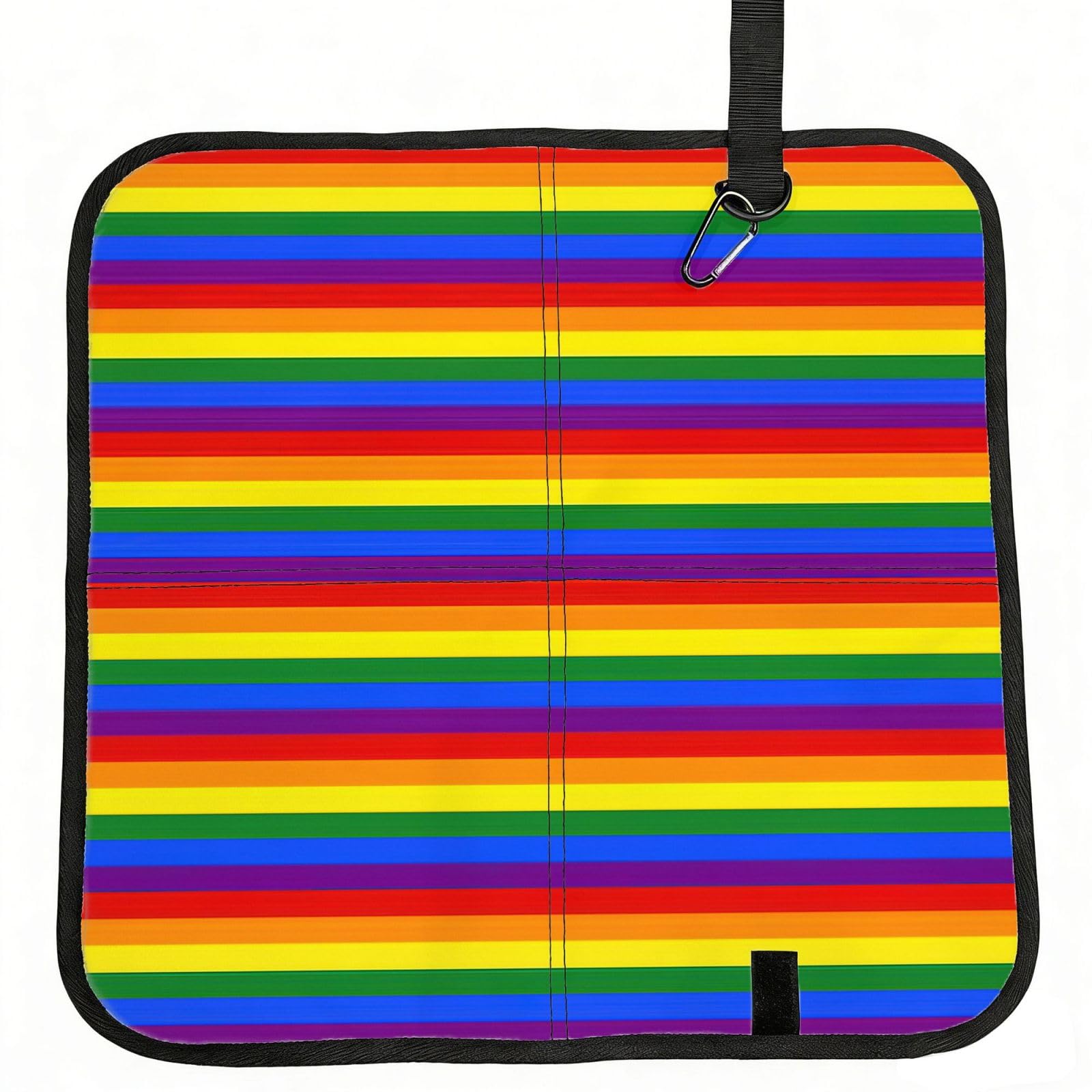 eeprty Rainbow Pattern Printed Portable Seat Cushion Strap, Foldable Pad for Stadium Bleachers Hiking Travel