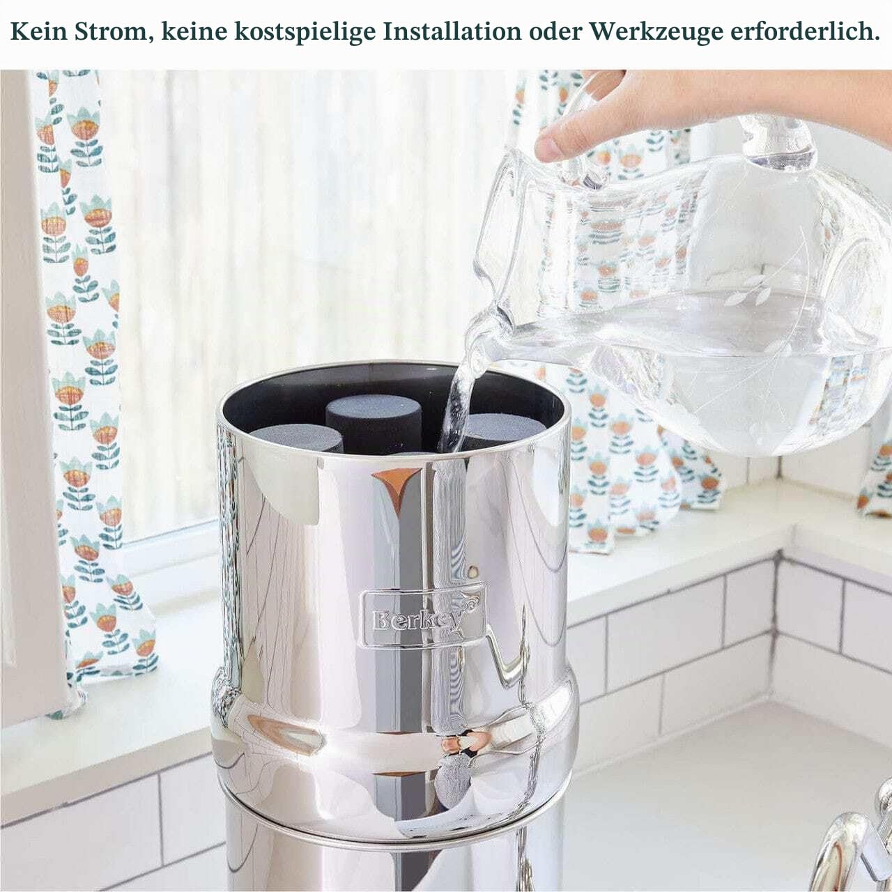 Berkey travel 5,6 l Schwerkraft-Wasserfiltersystem aus Edelstahl AISI 304 mit 2 Reinigungselementen, Schwarz berkey