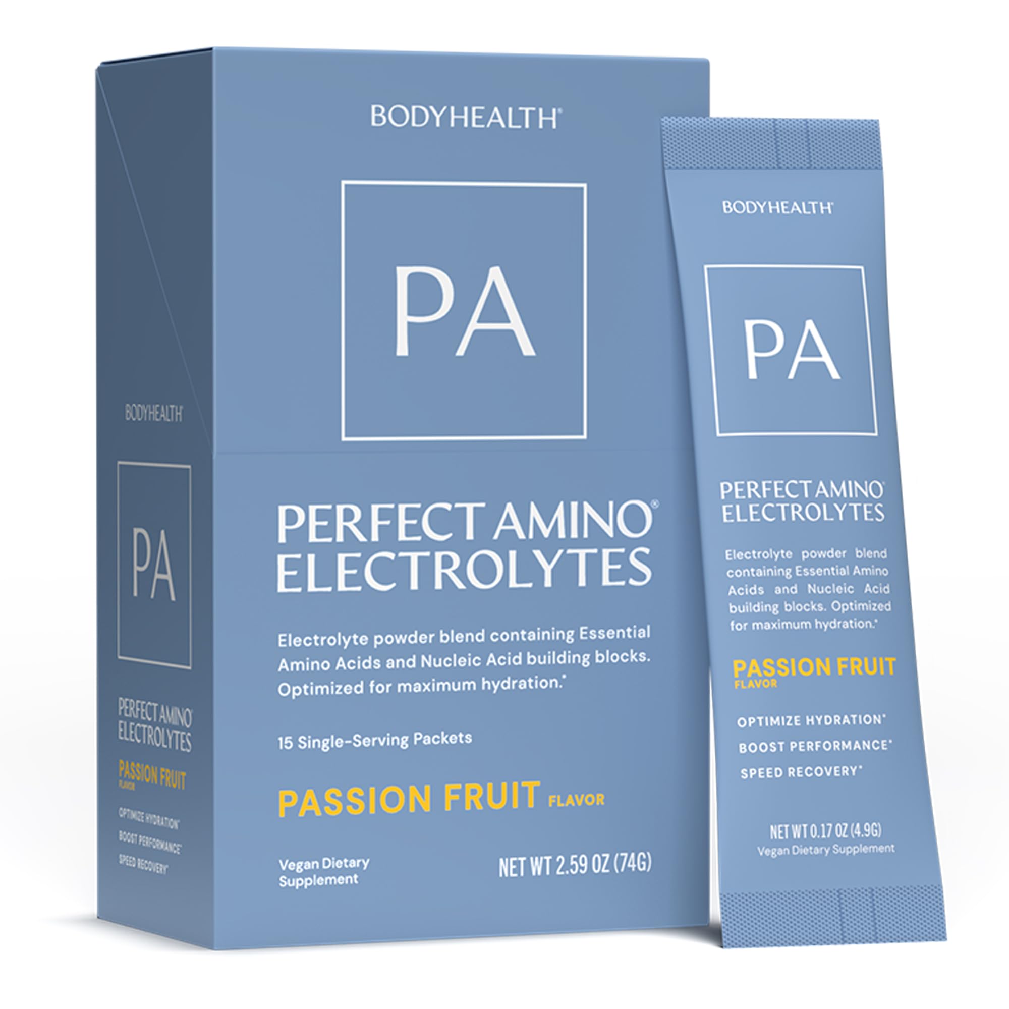 PerfectAmino Electrolyte Drink Mix – Passion Fruit – No Sugar, Keto & Fasting Friendly, Hydration with Trace Minerals – Stick Packs