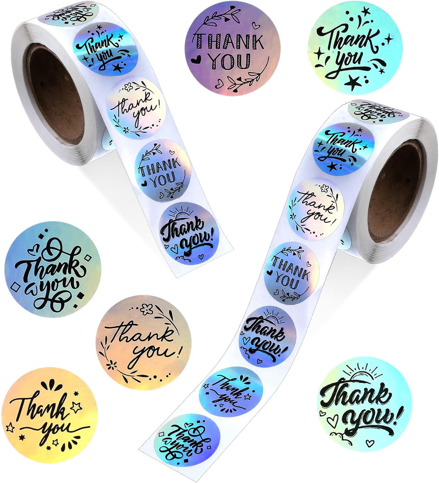 1000PCS Thank You Stickers for Packaging 1 Inch, 2 Rolls Self Adhesive Thank You Labels for Invitation Cards, Wedding Decoration, Notes, and Gift Tag Decoration