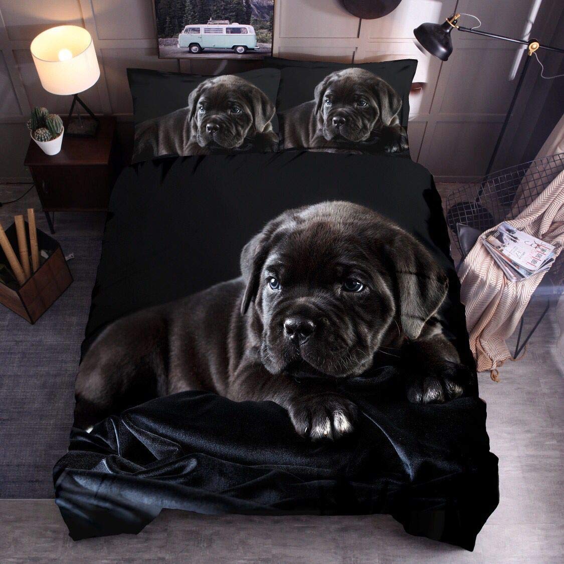 Housse de couette 220x240 animal sauvage : parure lit grand lit confortable