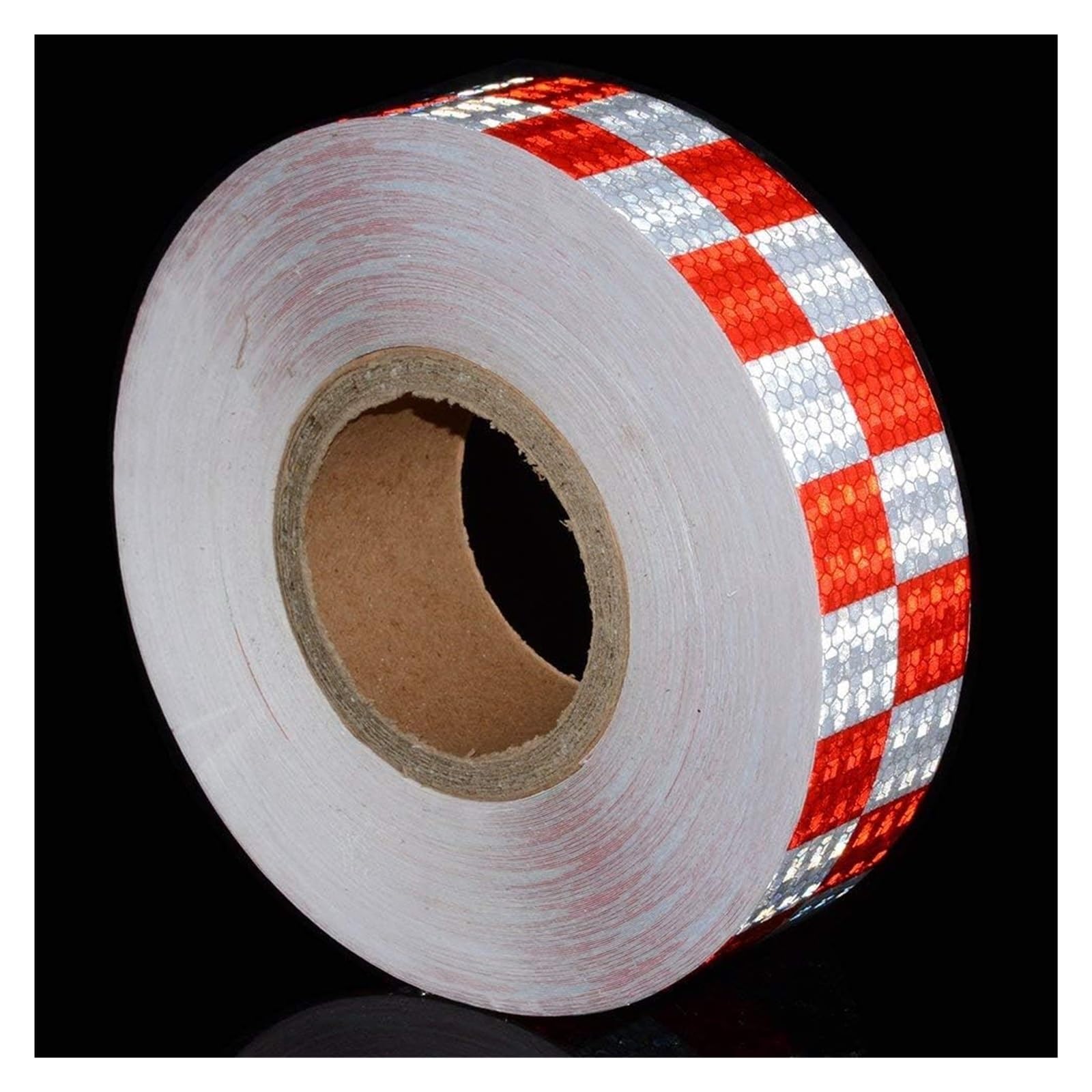 Autocollants réfléchissants, ruban réfléchissant 2"x 148ft Blanc Rouge Avertissement de nuit Attention Adhésif Vérificateur de visibilité Marquage Autocollant Rouleau Film Camion RV Remorque Bateau AT