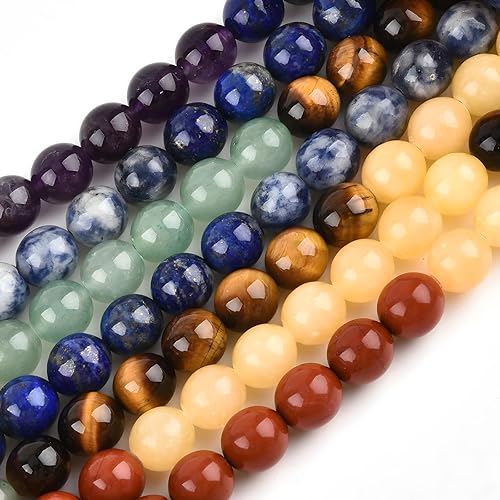 Miniatura 3 de 45 cuentas de obsidiana de oro negro natural de 0.315 pulgadas (0.315 in), cuentas redondas sueltas de piedras preciosas para hacer joyas y hacer