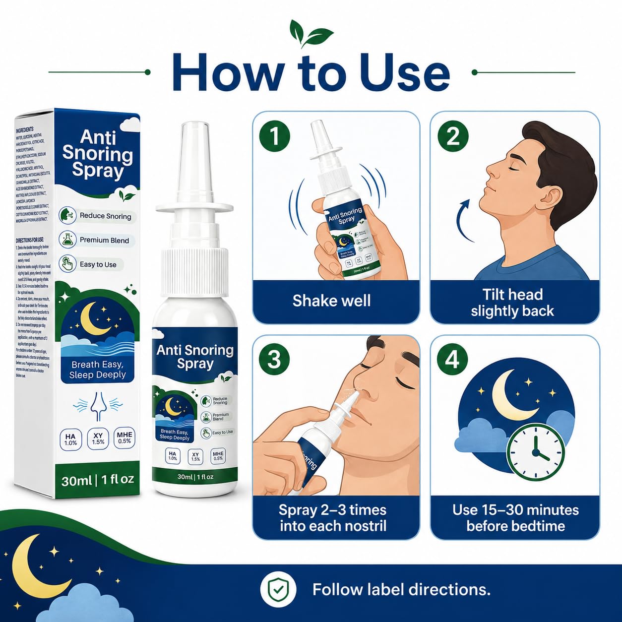 Anti Snoring Spray, Nighttime Snoring Solution for Nasal Use, 30ml — Amazon image 7