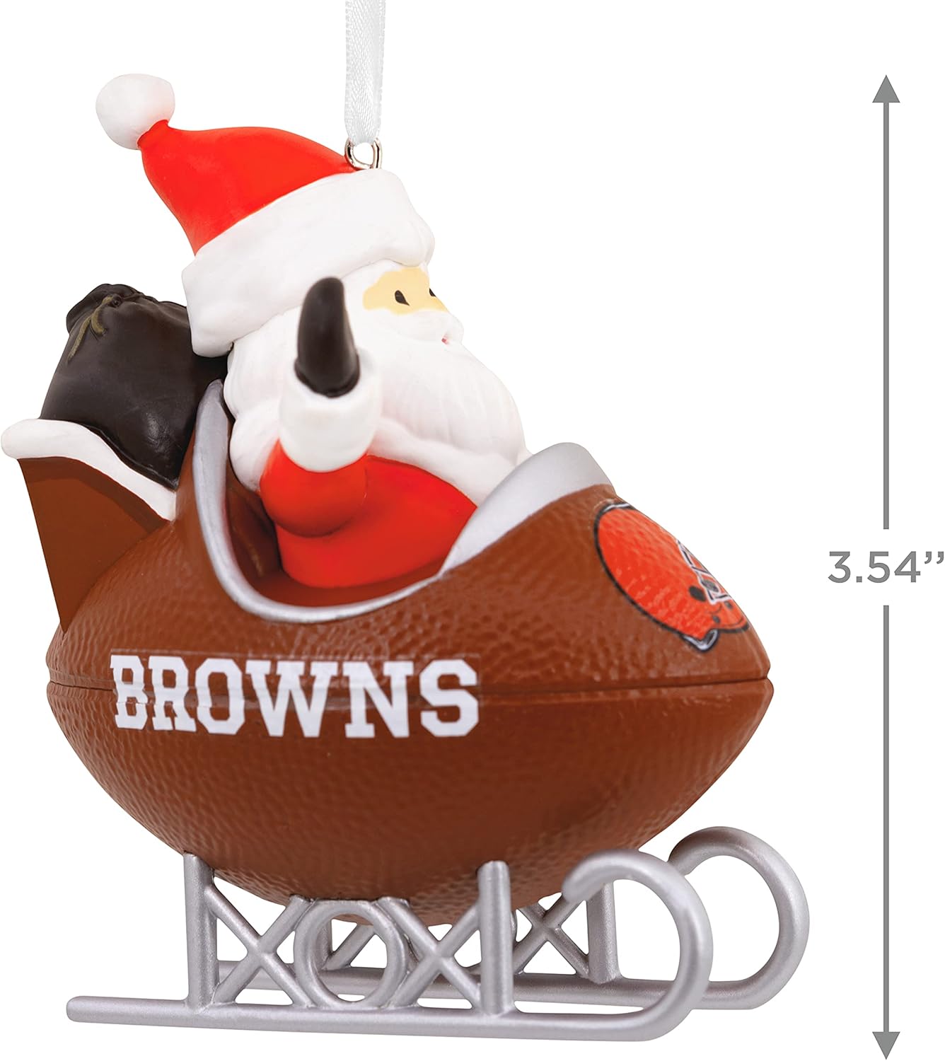 Hallmark Cleveland Browns Santa Football Sled Christmas Ornament, NFL Tree Decoration and Sports Fan Gift : Everything Else